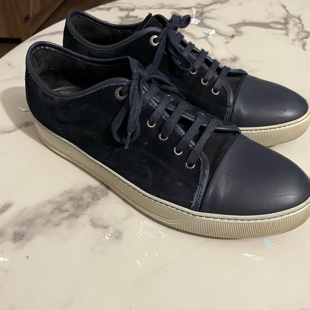 Lanvin men’s leather and suede sneakers